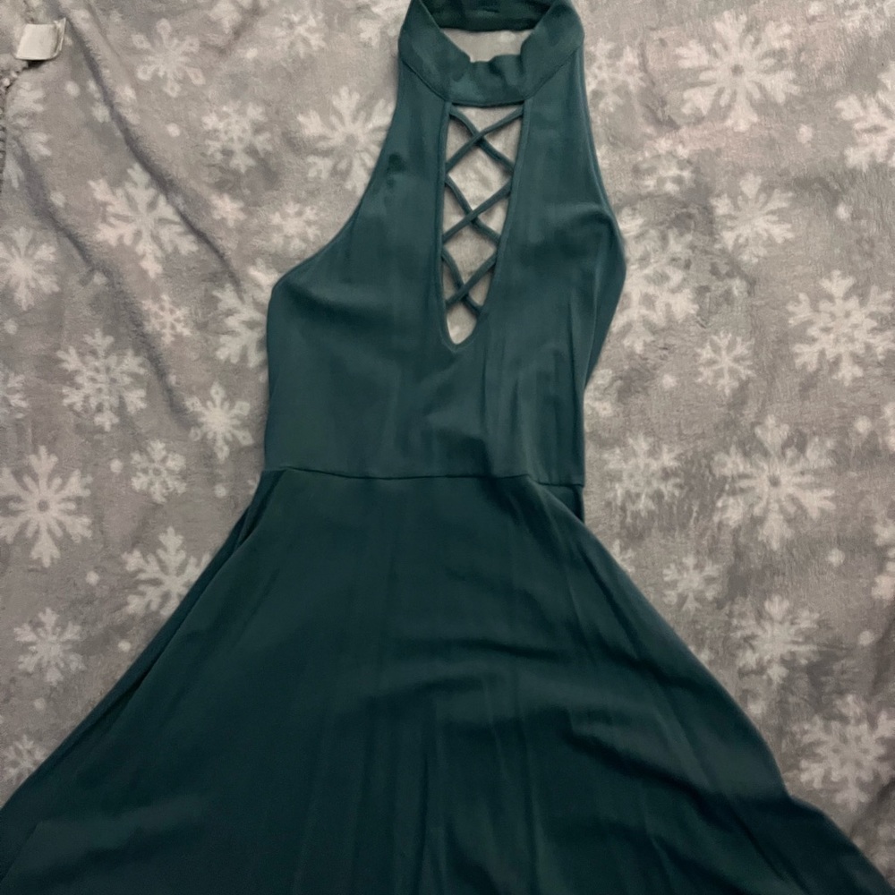 A blue dress